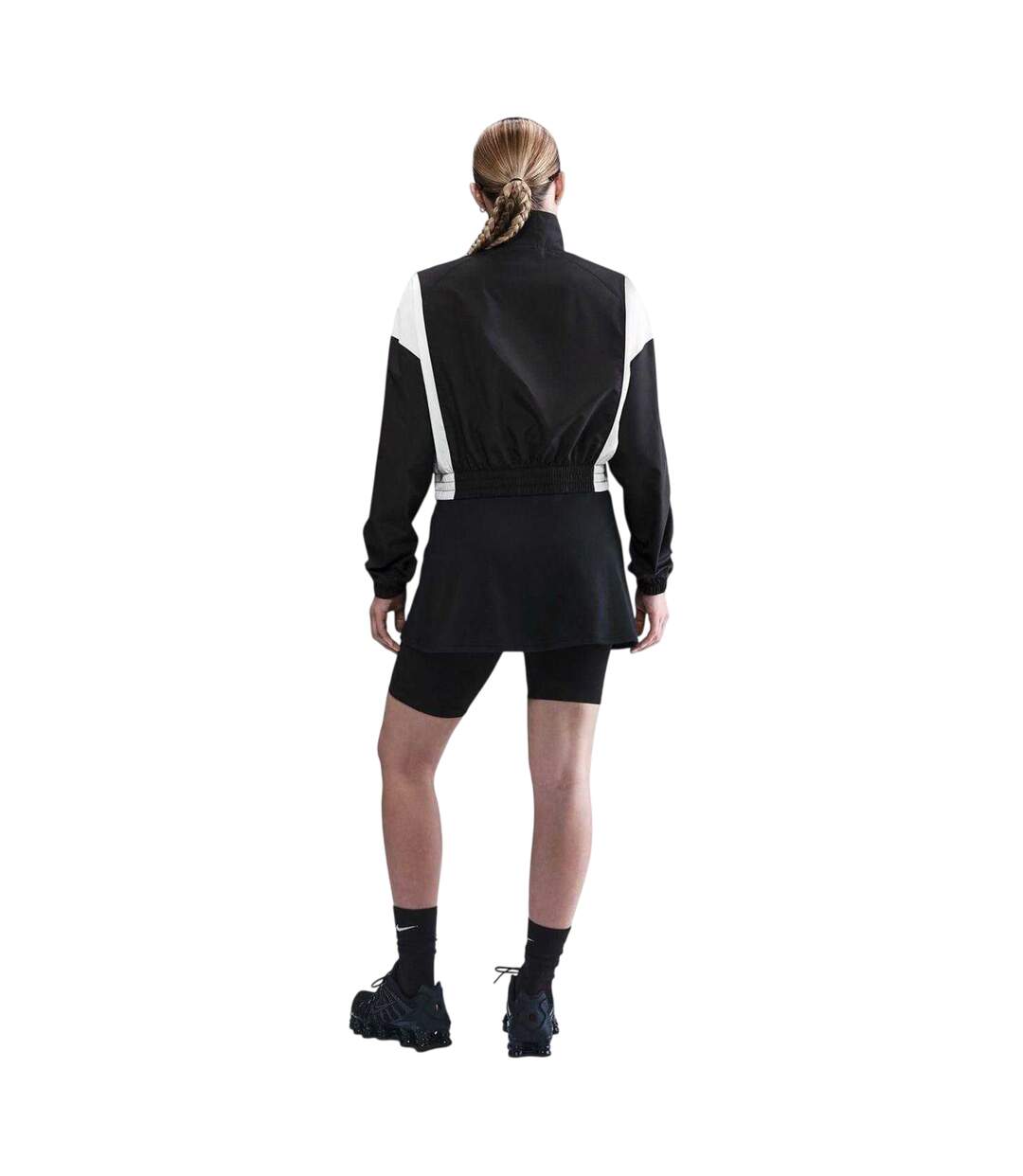 Womens/ladies Colour Block Raglan Windbreaker Black White Nike-2