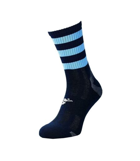 Chaussettes de football pro adulte bleu marine / bleu ciel Precision