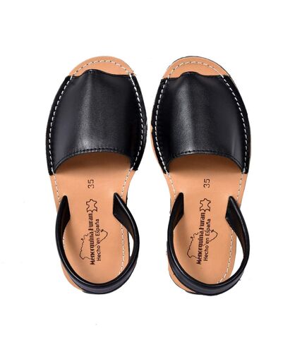 Sandale Nu Pieds Femme PREMIUM CUIR- Chaussure d'été Qualité et Confort - 550 NOIR