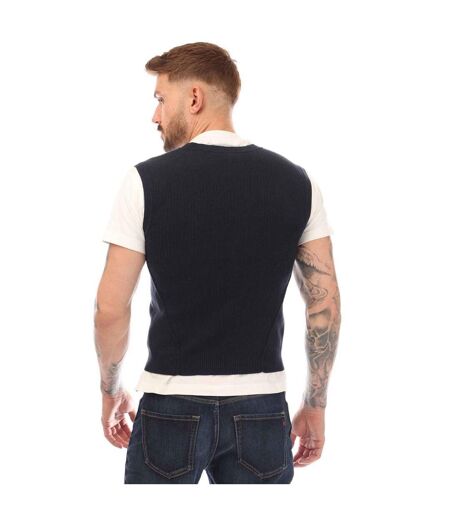 Mens Cotton Vest Top Dark Blue Boss
