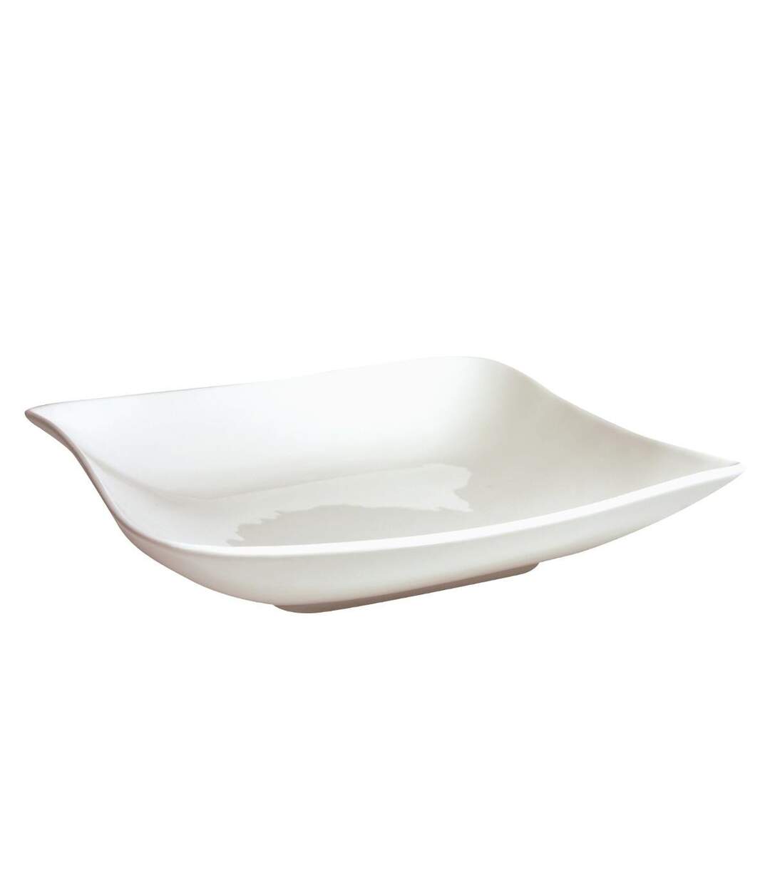 Lot de 6 Assiettes Creuses Carrées Vague 21cm Blanc-3