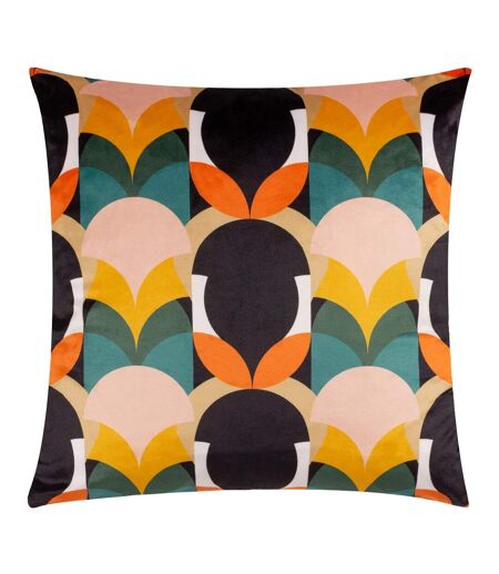 Raeya art deco cushion cover 45cm x 45cm peach/black Heya Home