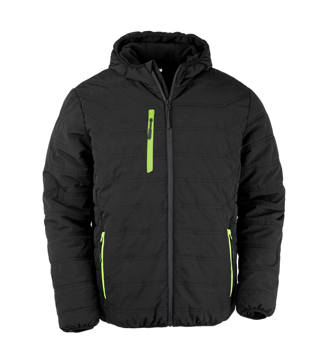 Doudoune matelassée compass homme noir / vert fluo Result Genuine Recycled Result Genuine Recycled