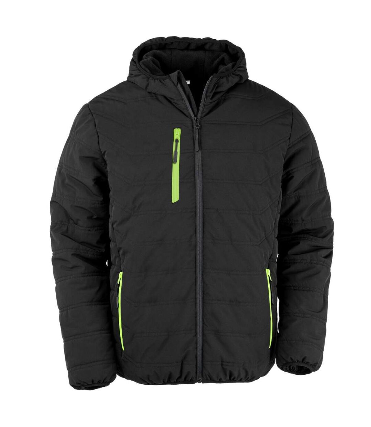 Result Genuine Recycled Veste matelassée Compass pour hommes (Noir/vert citron) - UTPC4629