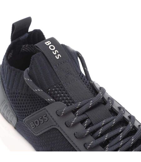 Mens Extreme Suede Running Trainers Dark Blue Boss