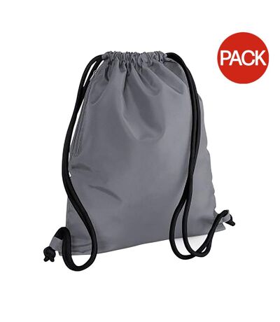 Lot De 2  Sacs De Gym À Cordon Icon Taille Unique Graphite Noir Bagbase