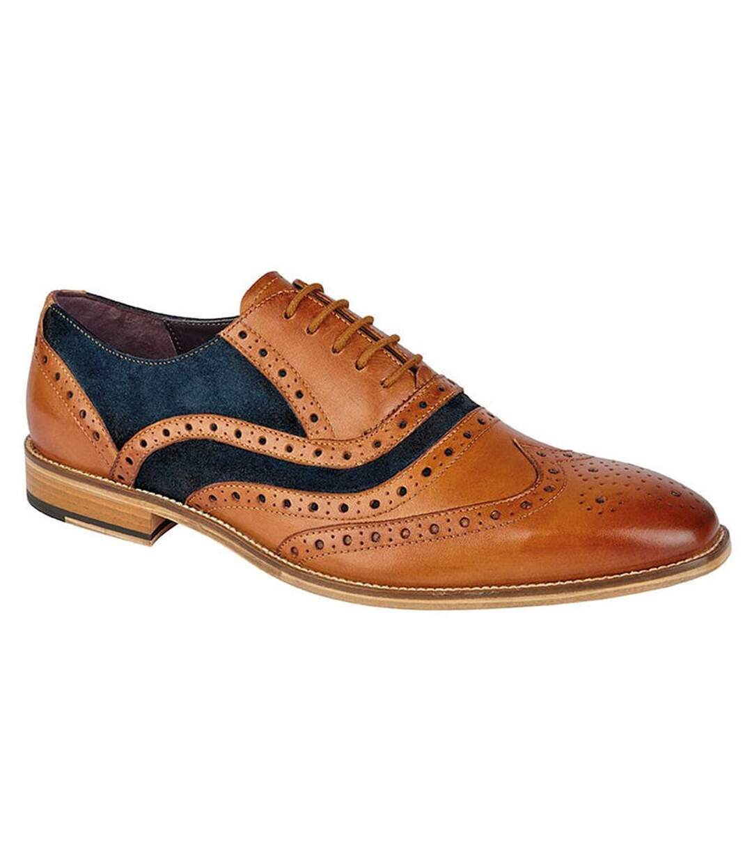 Chaussures oxfords en cuir homme marron / bleu Roamers