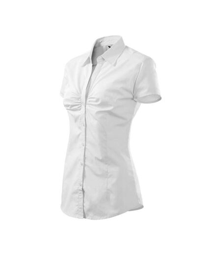 Chemisier Motif/style Uni Chic Femme Blanc Malfini