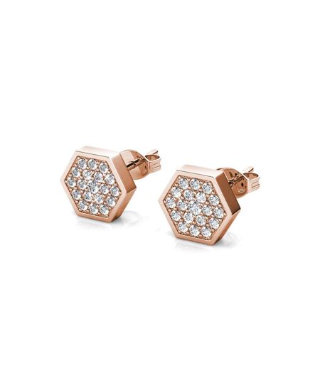 Boucles d'oreilles Hexagon, Zircon Blanc