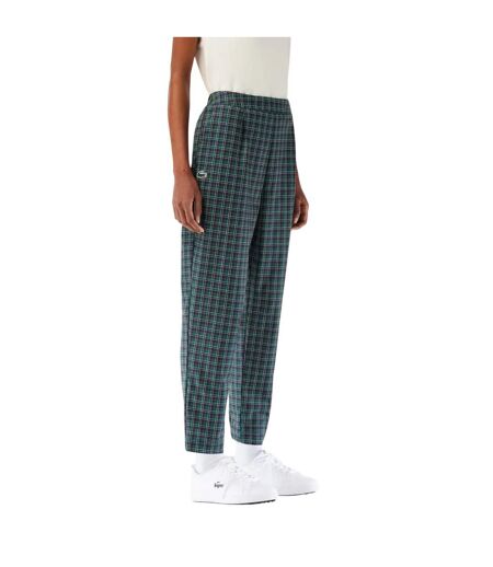 Womens/ladies Stretch Checked 7/8 Golf Jogging Bottoms Blue Lacoste