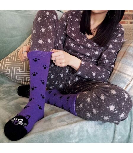 1 Pack Ladies Fluffy Animal Pattern Slipper Socks with Grips