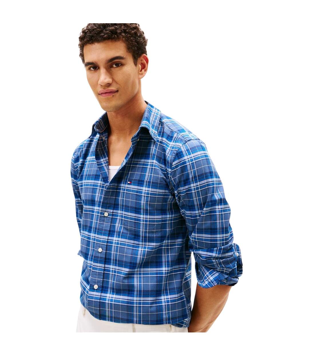 Mens Regular Button-down Shirt Black Check Tommy Hilfiger-4