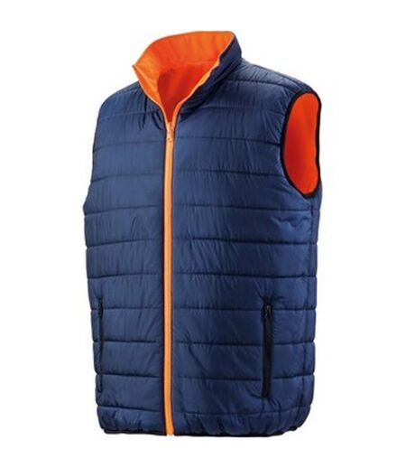 Safeguard Doudoune Réversible Sans Manches Homme Orange Fluo Bleu Marine Result