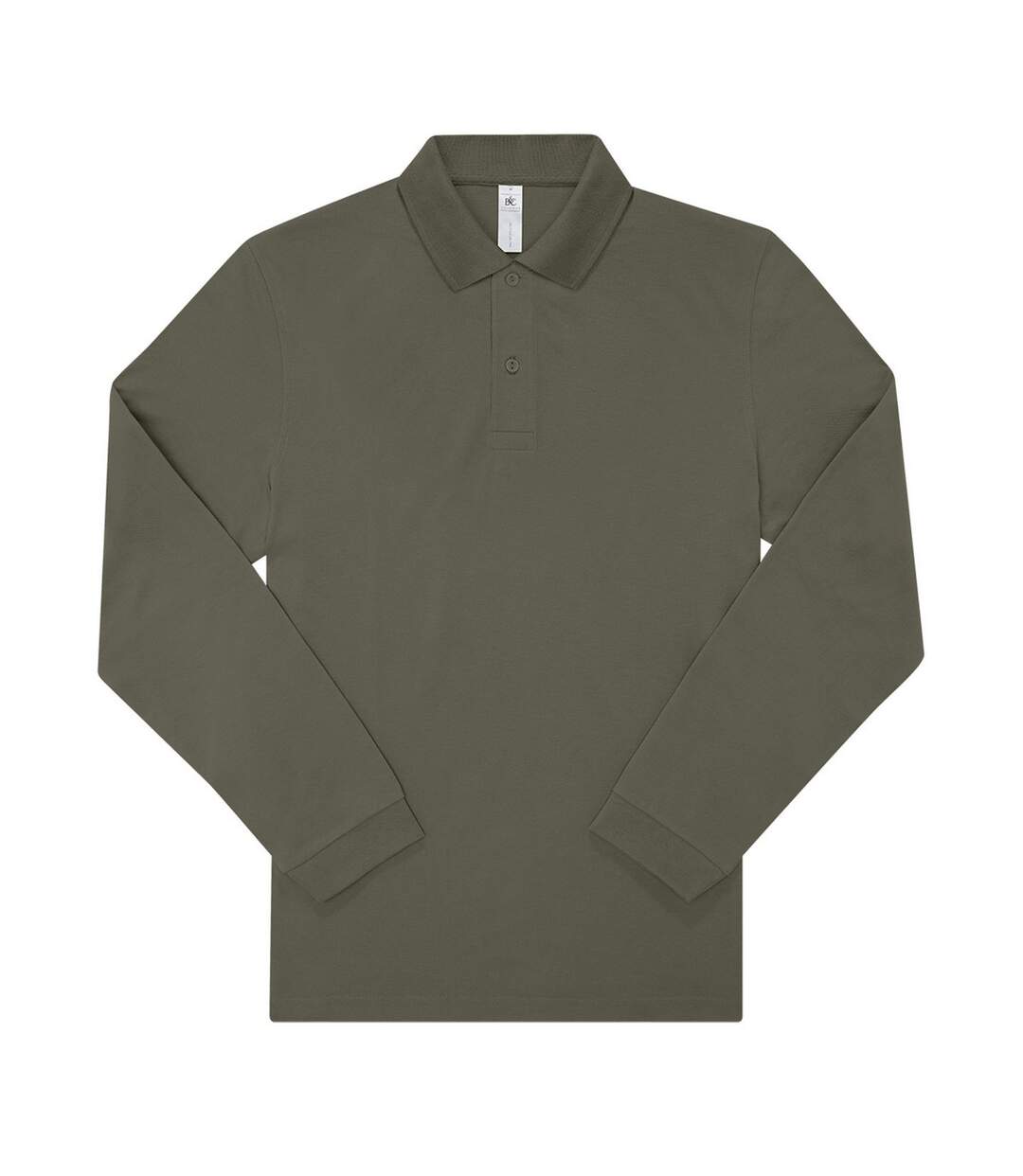 Mens My Long-sleeved Polo Shirt Camo Green B&C-1