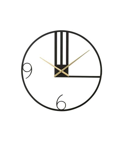 Paris Prix - Horloge Murale En Métal lignes 69cm Noir