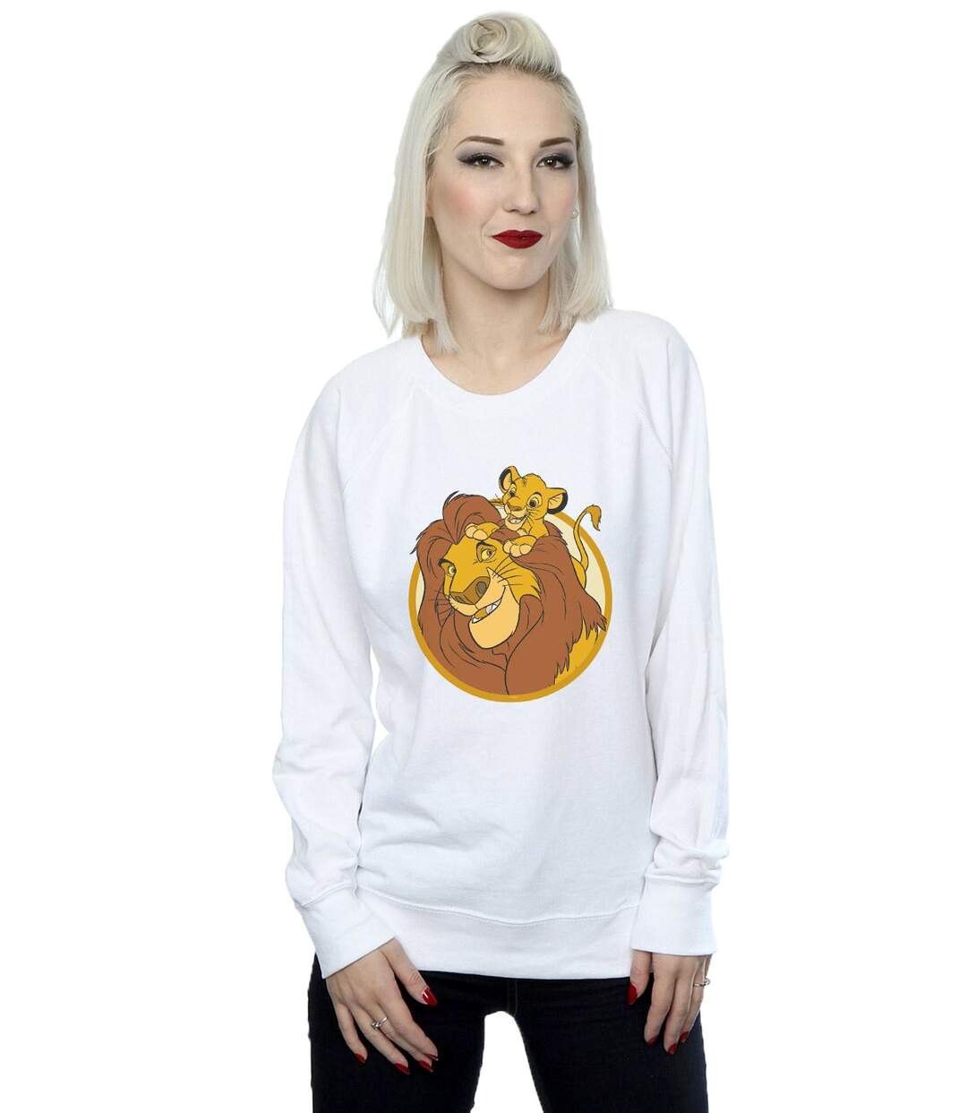 Disney Sweat Womens/Ladies The Lion King Mufasa And Simba Sweatshirt (Blanc) - UTBI22167-2