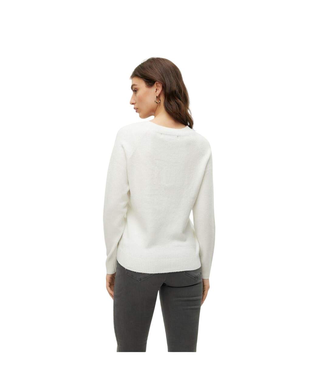 Pull Motif/style Uni Femme Blanc Neige Vero Moda-3