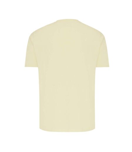 Unisex adult brett recycled cotton t-shirt yellow cream Iqoniq