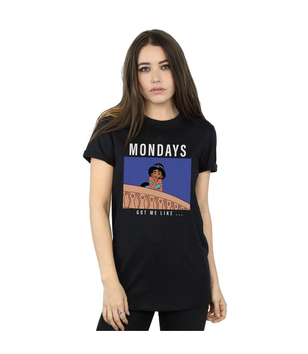Disney Princess - T-shirt JASMINE MONDAYS GOT ME LIKE - Femme (Noir) - UTBI42775-2