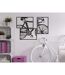 Lot de 3 Décorations Murales Encadrées Fishes 60cm Noir-5