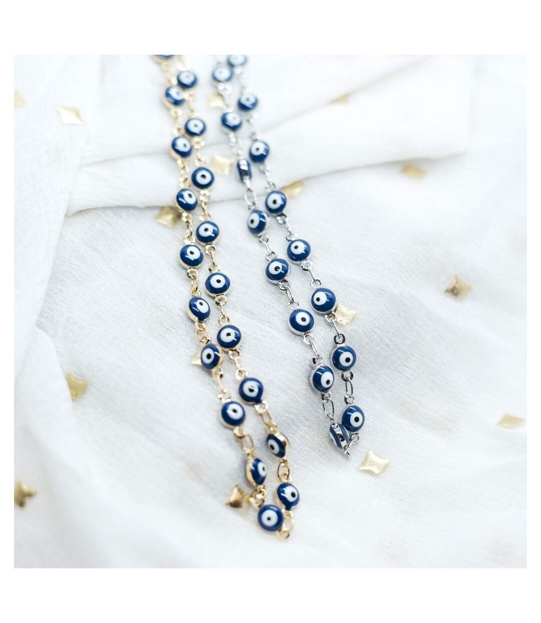 Evil Eye Blue Devil Eye Bead Minimalist Adjustable Turkish Boho Nazaria Necklace-2