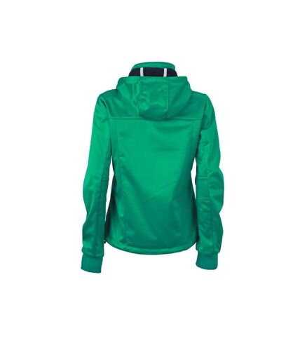 Veste softshell à capuche- femme JN1077 - vert - coupe-vent et imperméable
