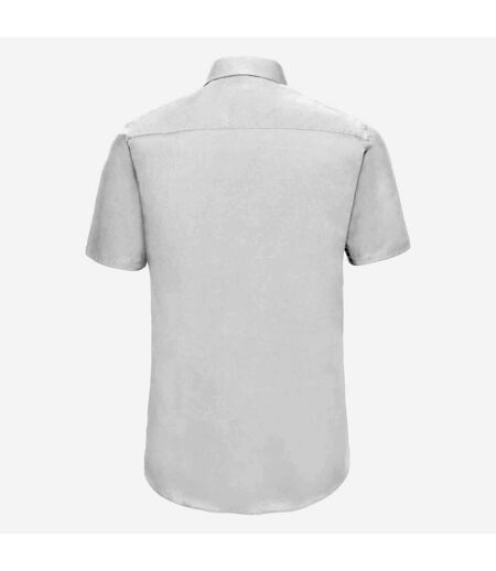 Russell Collection Mens Short Sleeve Easy Care Fitted Shirt (White)