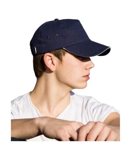 Result Headwear Unisex Adult Printers Plush Cotton 5 Panel Cap (Navy/White) - UTRW9490