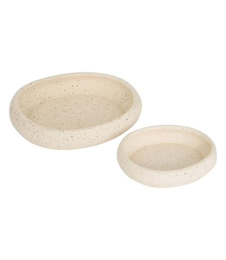 Lot de 2 Vide-Poches en Dolomite Wonj 25cm Blanc