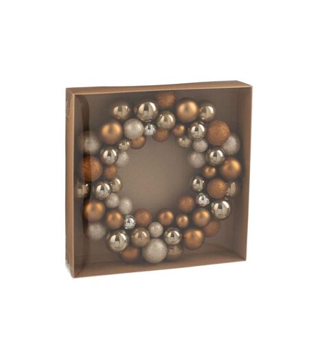 Couronne Boules de Noël Night 35cm Marron