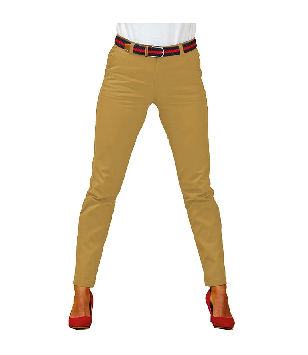 Pantalon style chino femme kaki Asquith & Fox-2