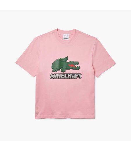 Unisex adult minecraft t-shirt pink Lacoste