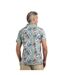 Mens sarat printed polo shirt mineral blue Weird Fish-3