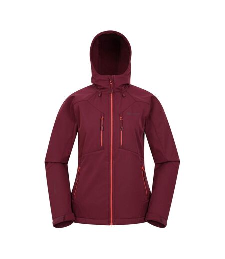 Womens/ladies helsinki recycled soft shell jacket burgundy Mountain Warehouse