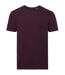 Mens natural t-shirt burgundy Russell