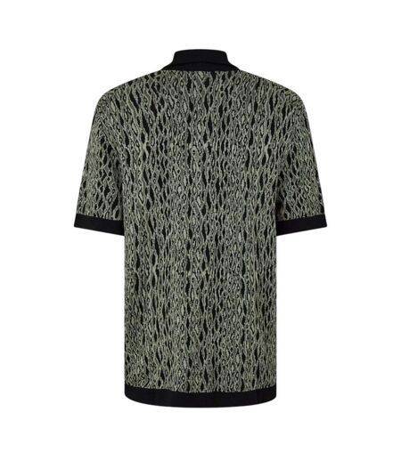 Mens Knitted Regular Short-sleeved Shirt Green Hugo