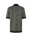 Mens Knitted Regular Short-sleeved Shirt Green Hugo-3