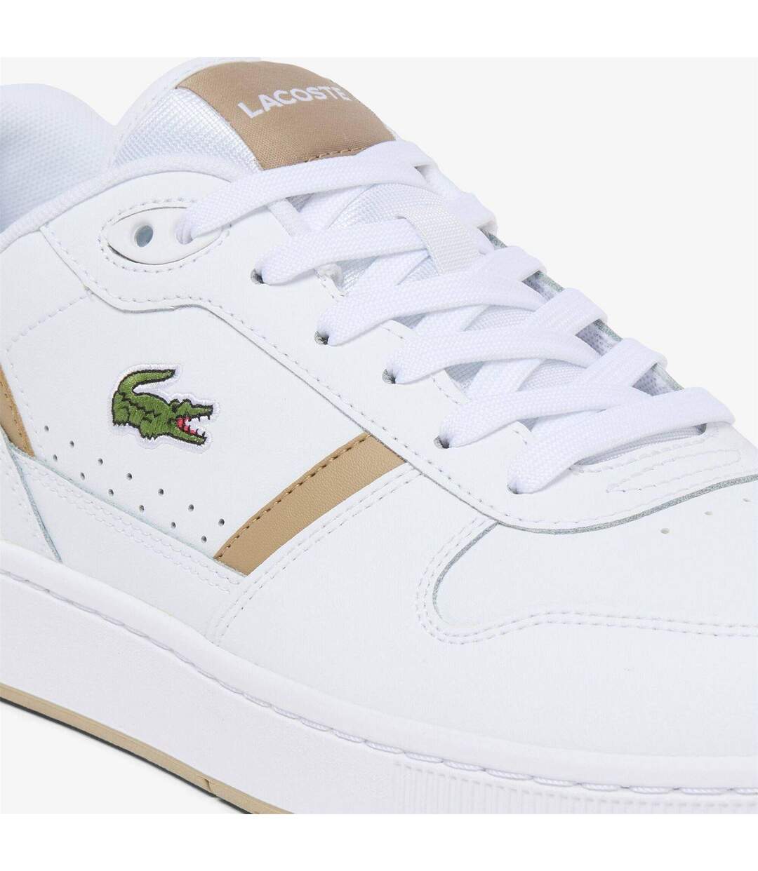 Baskets T-clip Homme Blanc Marron Lacoste-3