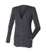 Henbury Ladies/Womens V-Neck Button Fine Knit Cardigan (Grey Marl) - UTRW662