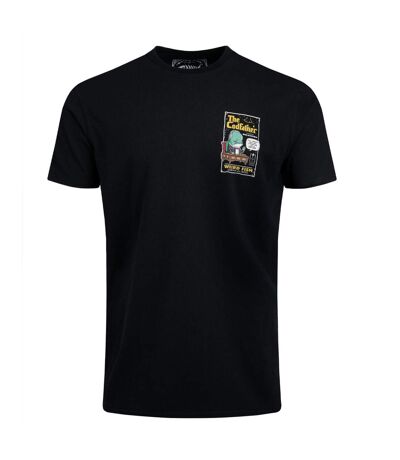 Mens codfather back print t-shirt black Weird Fish