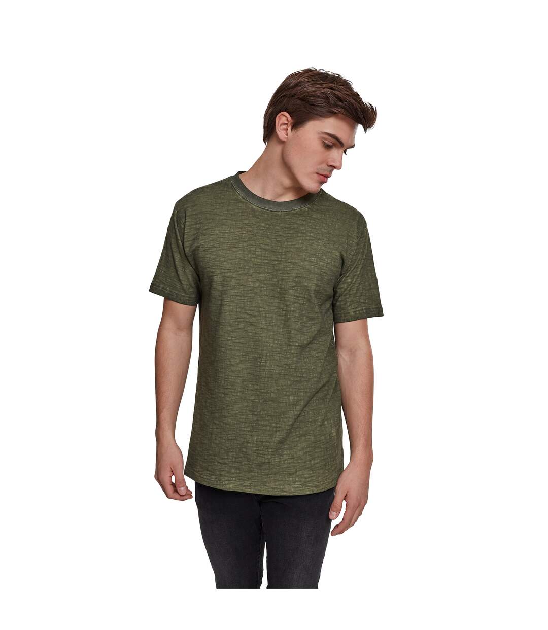 T-shirt Motif/style Teinture Par Pulvérisation Adulte Olive Build Your Brand-1