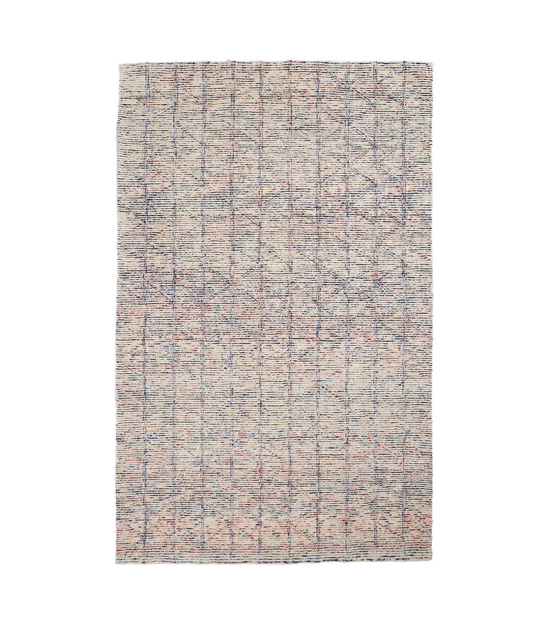 Tapis salon et chambre fait à la main en laine motif faux uni BERNES-1