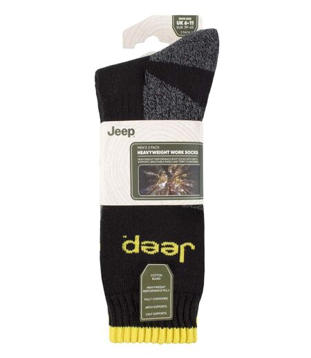 3 Pack Men's Work Boot Socks with Arch Support