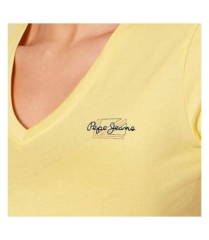 T-shirt Jaune Femme Pepe Jeans Bleu N - S