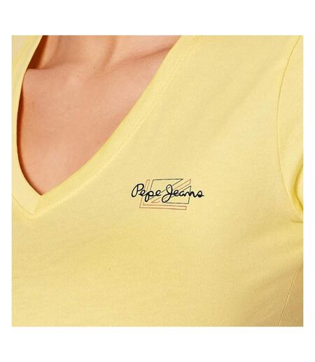 T-shirt Jaune Femme Pepe Jeans Bleu N - S