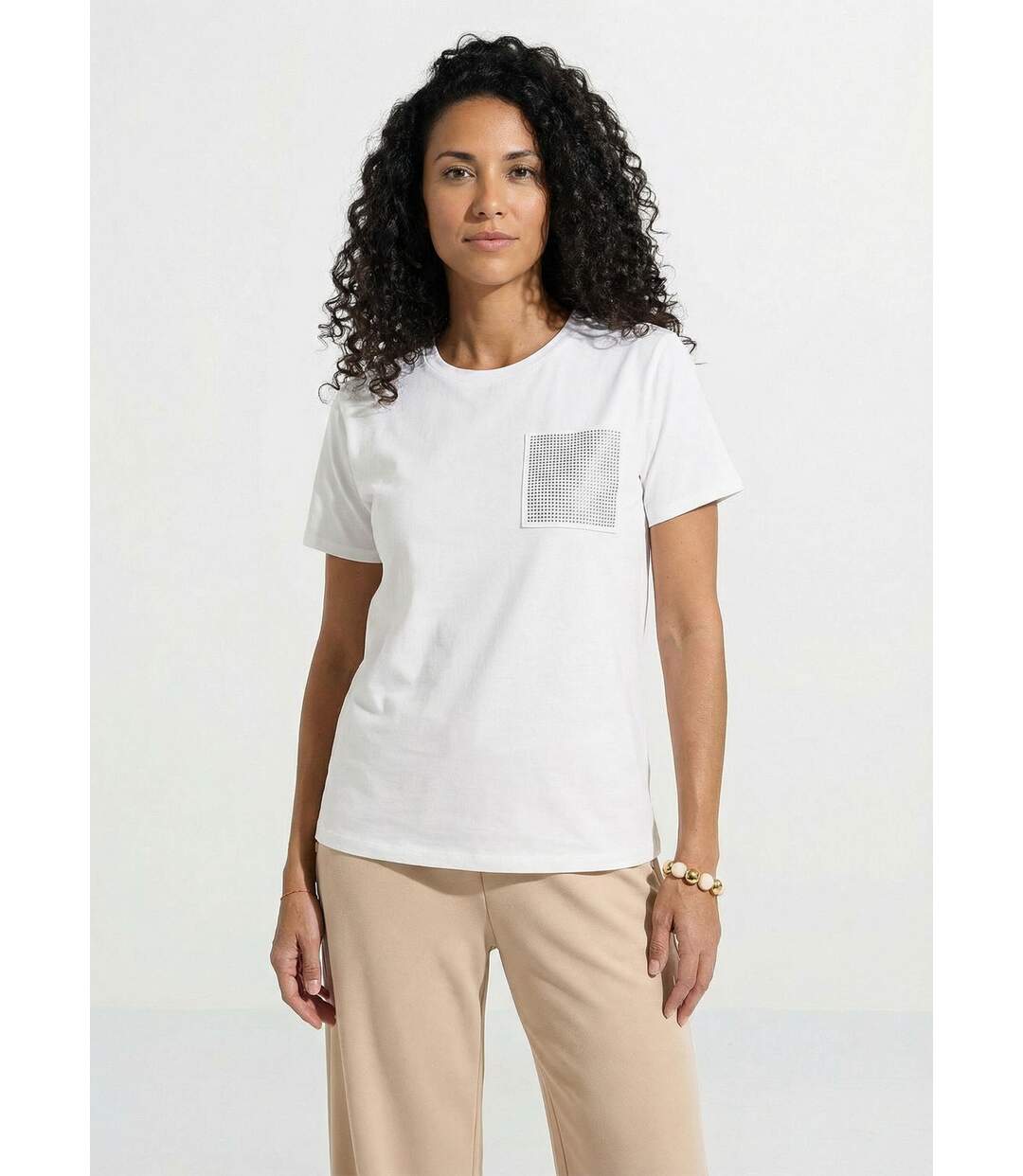 T-shirt boîte manches courtes strass-1