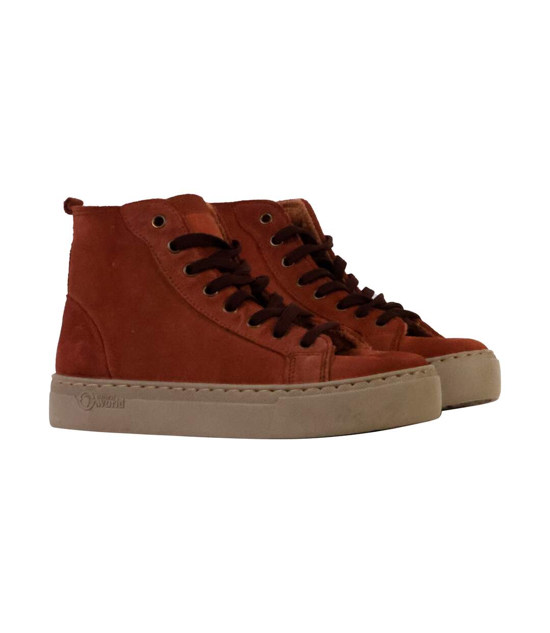 Basket Montante Cuir Natural World-3