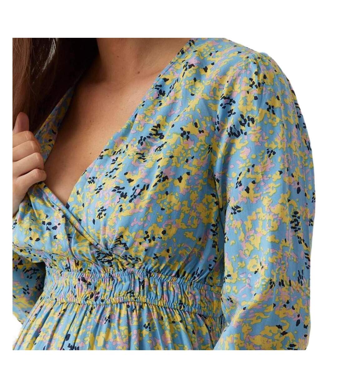 Robe D'allaitement Bleu/Jaune Femme Mamalicious Tess - L-3