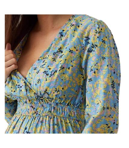 Robe D'allaitement Bleu/Jaune Femme Mamalicious Tess - L