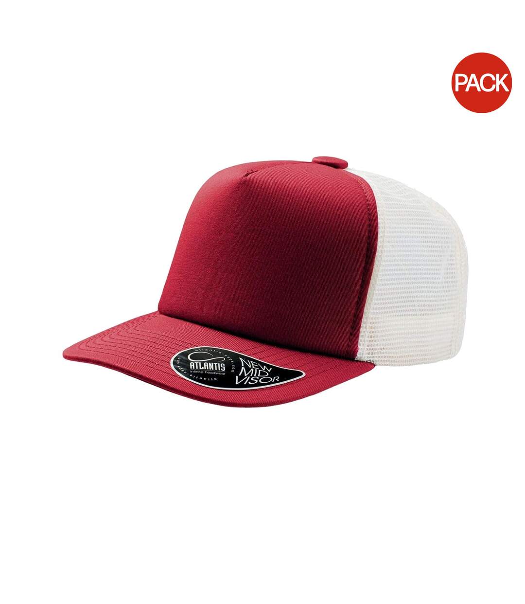 Lot de 2  casquettes trucker record adulte rouge Atlantis-1